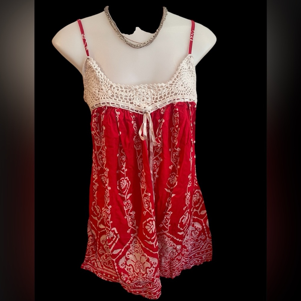Vintage Debbie Miller Bandanna Spaghetti Strap Tank Top SZ L